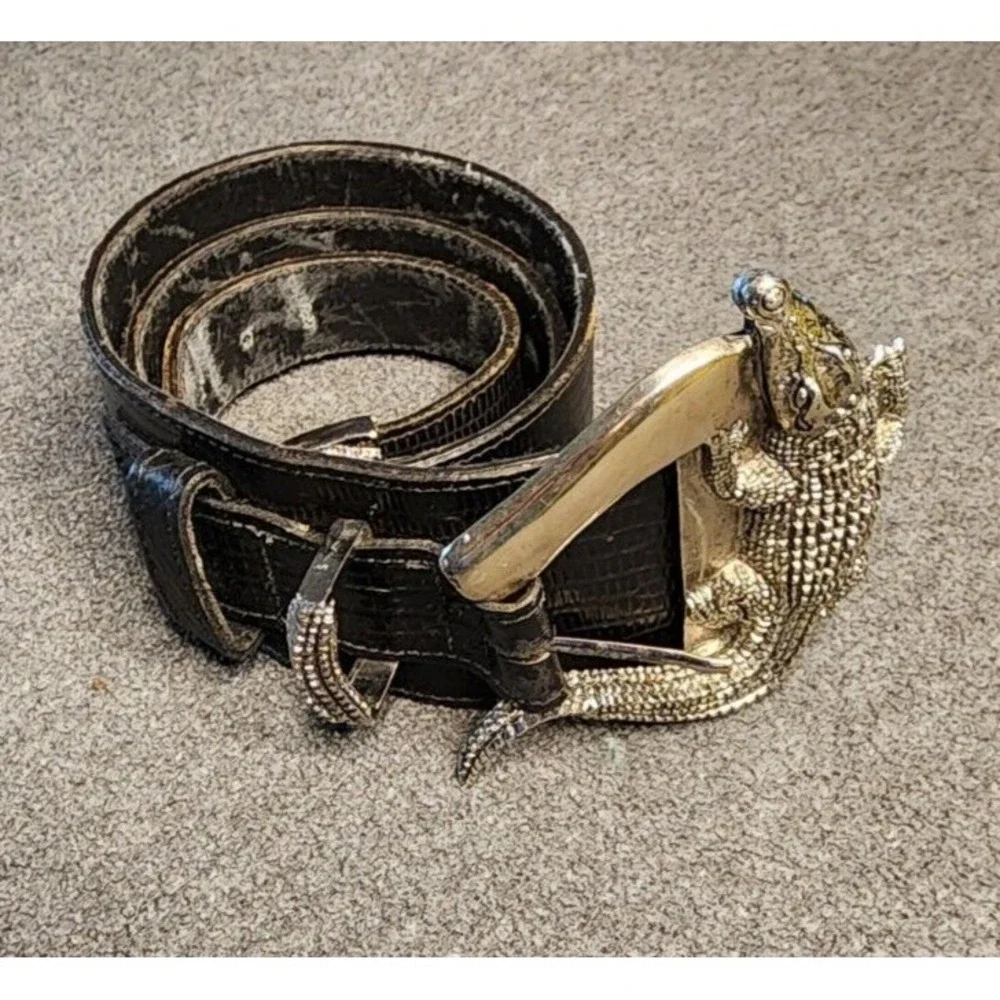 Vintage Ravid Artistic‎ Leather Crocodile Buckle and Foot Size 30 RARE!!